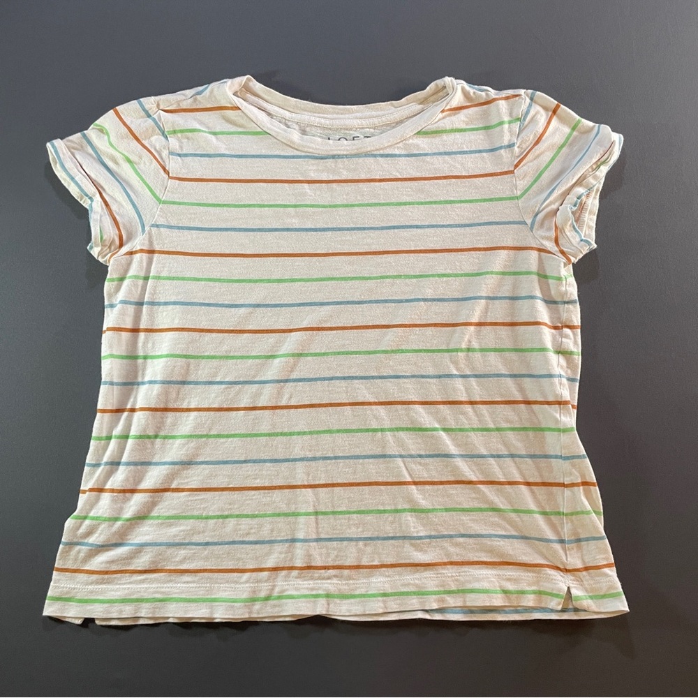Short Sleeve Tee -Orange and Green Stripes